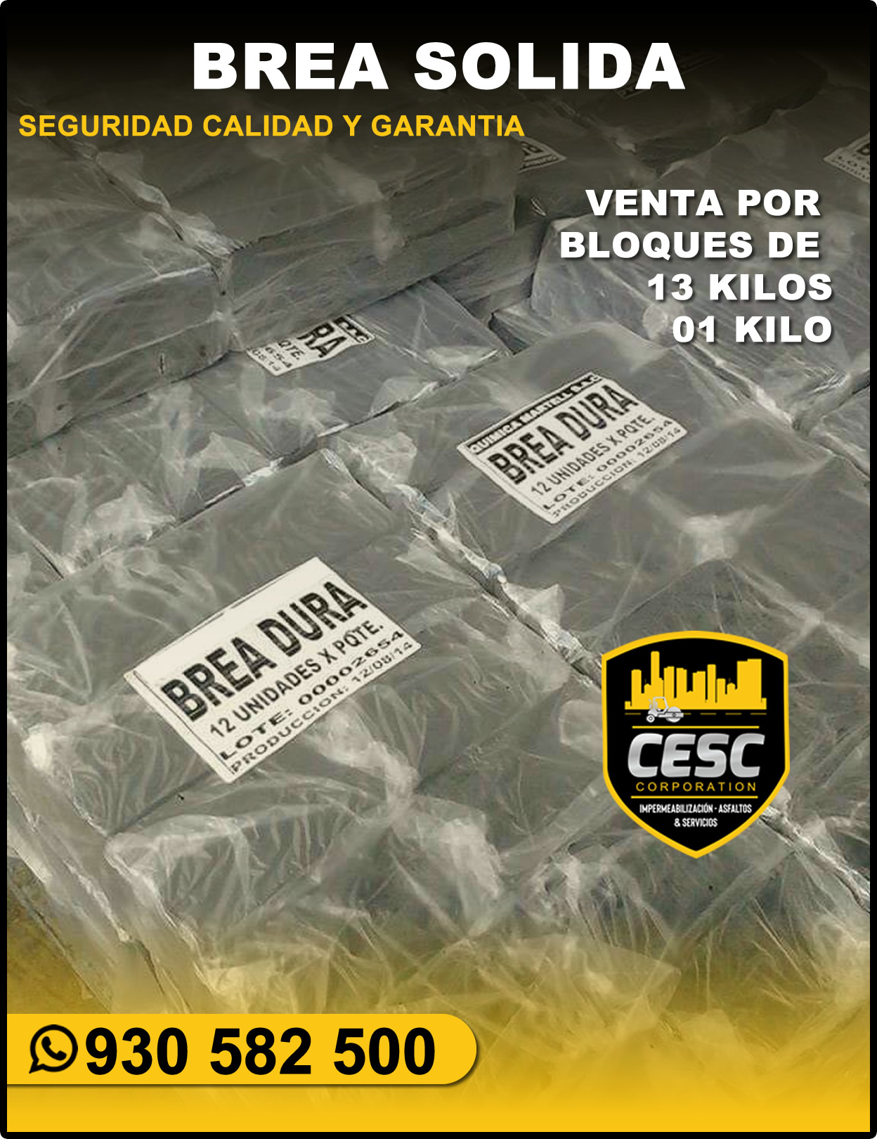 venta de brea solida